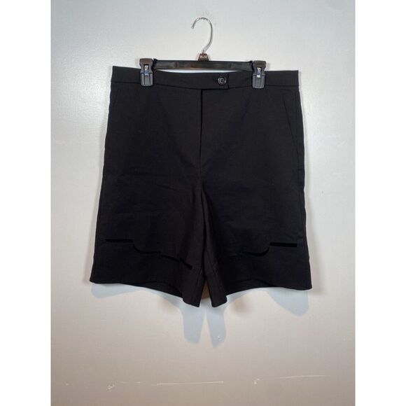 Tibi Long Wool Shorts Black Bermudas Mid Rise Size‎ 2 - Picture 1 of 4